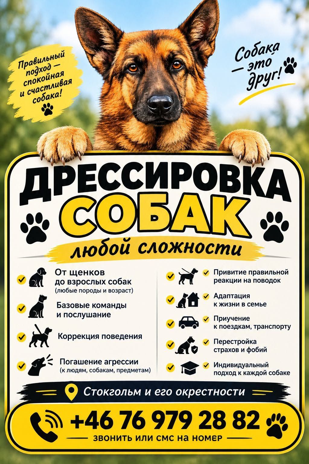 Услуги по дрессировке собак в Стокгольме — фото 1